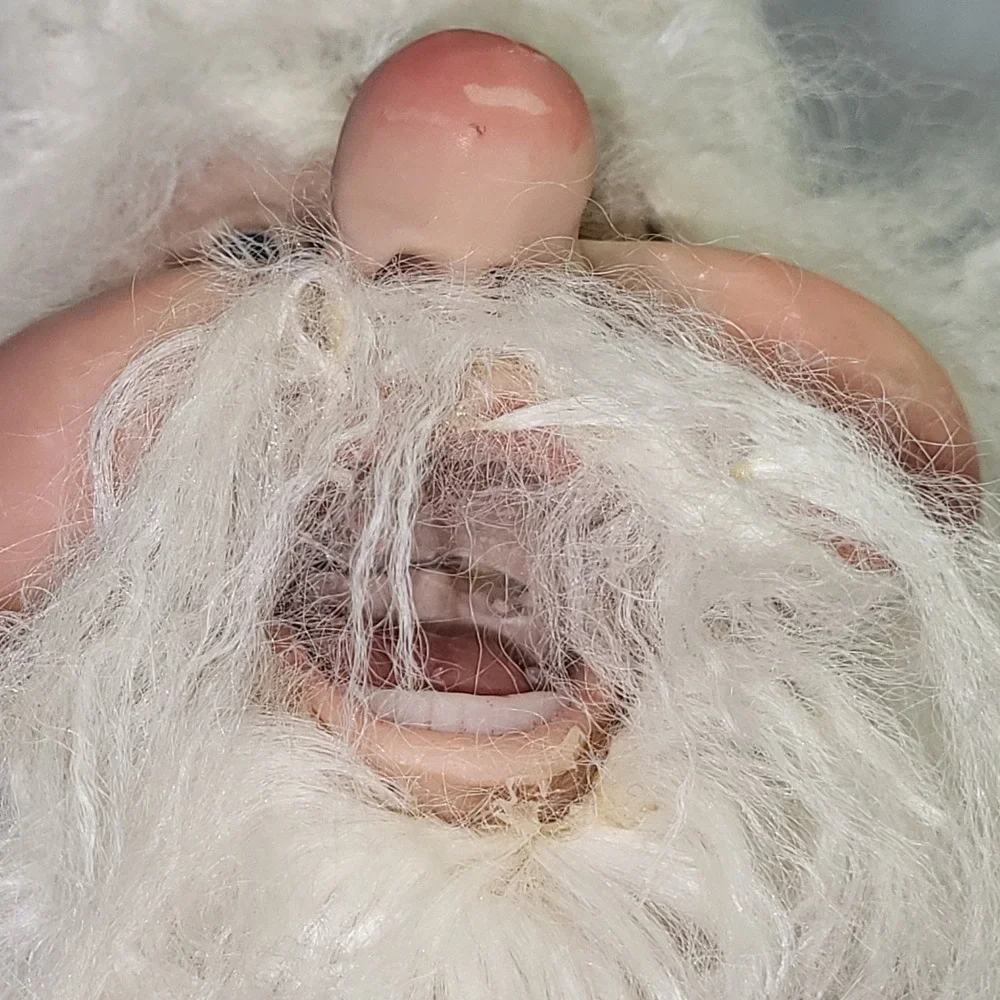 Santa Claus Figurine Jingle Bell Whimsical Shelf Sitter Weirdo Mouth Open REPAIR